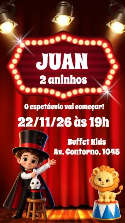 Circus Boy invitation