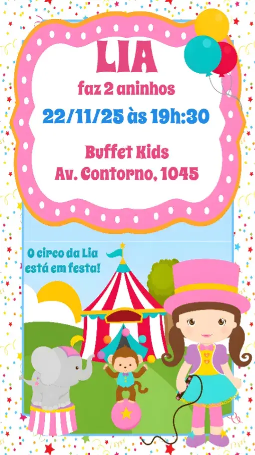 Convite Circo Rosa