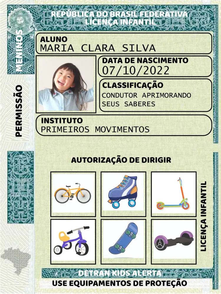 Convite Cnh Infantil Com Foto Carteira – tema Aniversário Infantil colorido, divertido, temático, moderno, infantil