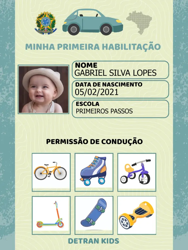 Convite Cnh Infantil Com Foto Escola