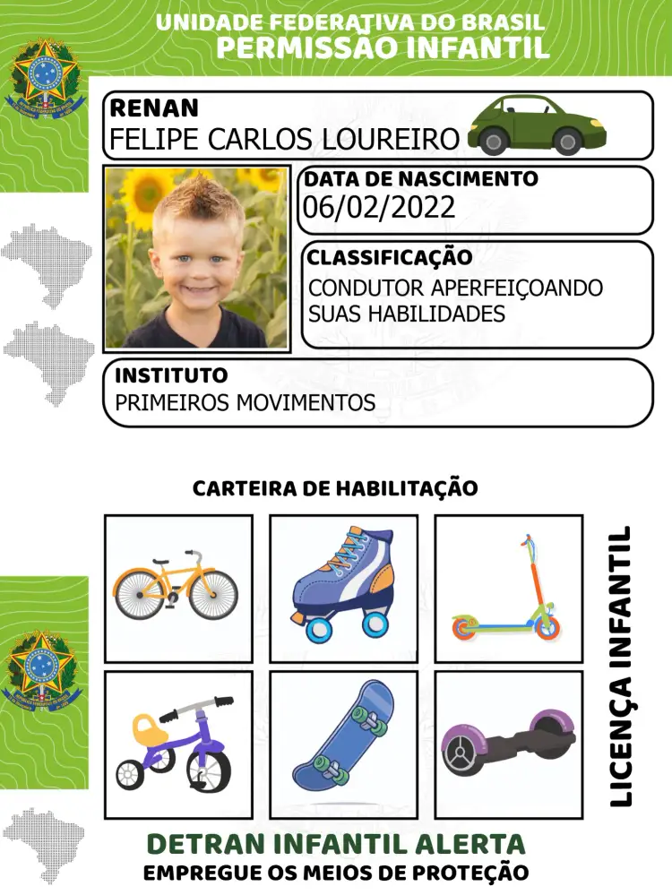 Convite Cnh Infantil Com Foto Transito – tema Aniversário Infantil colorido, divertido, temático, infantil, educativo