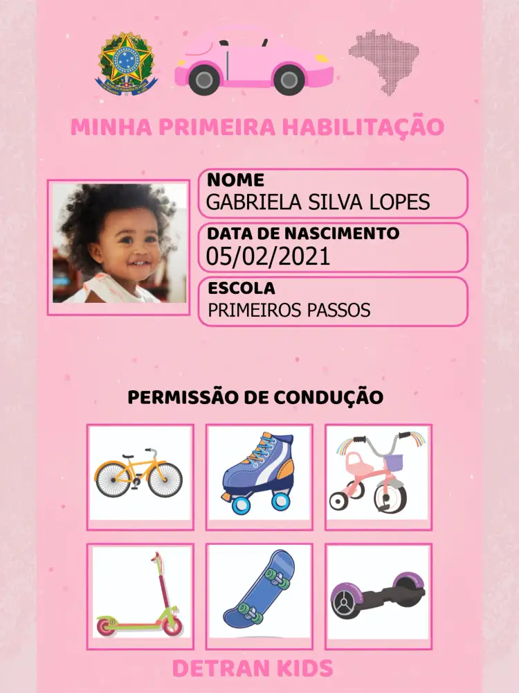 Convite Cnh Infantil Menina Pedagogico