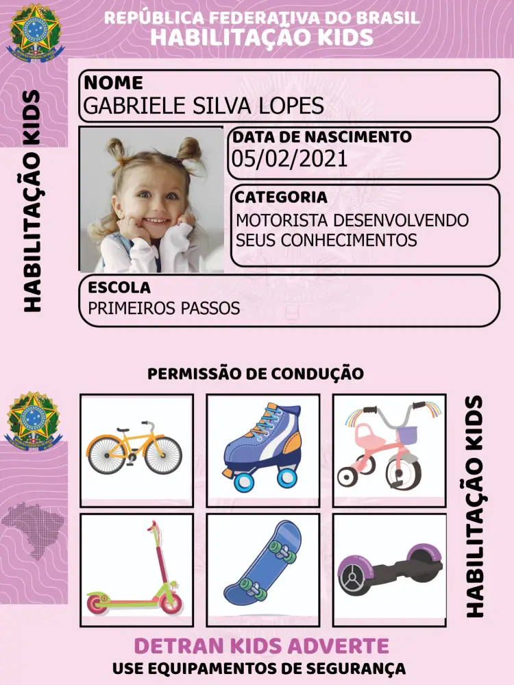 Convite Cnh Infantil Menina Recurso