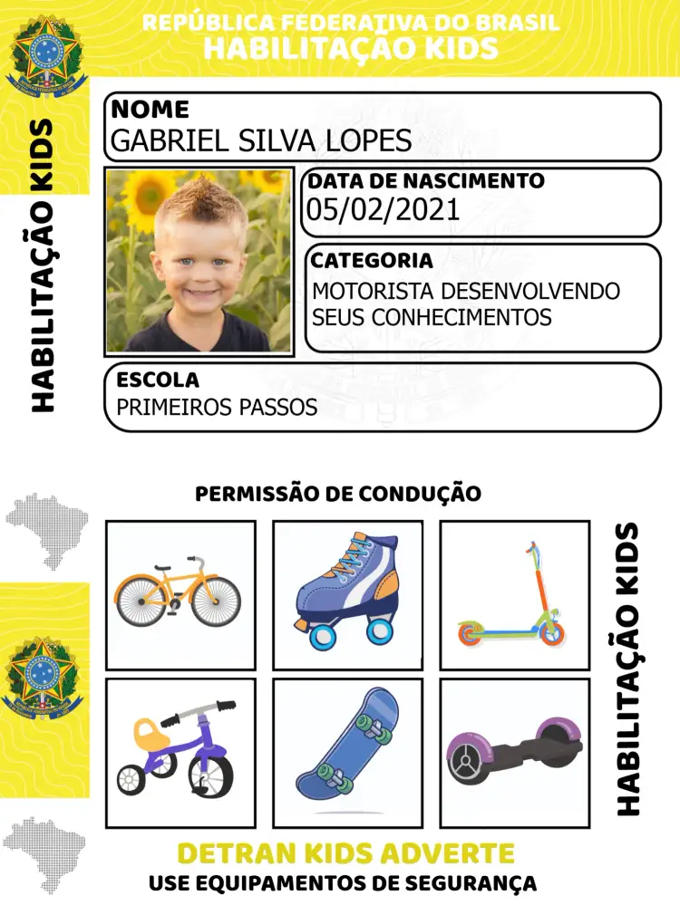 Convite Cnh Infantil Recurso – tema Aniversário Infantil colorido, divertido, educativo, moderno, lúdico