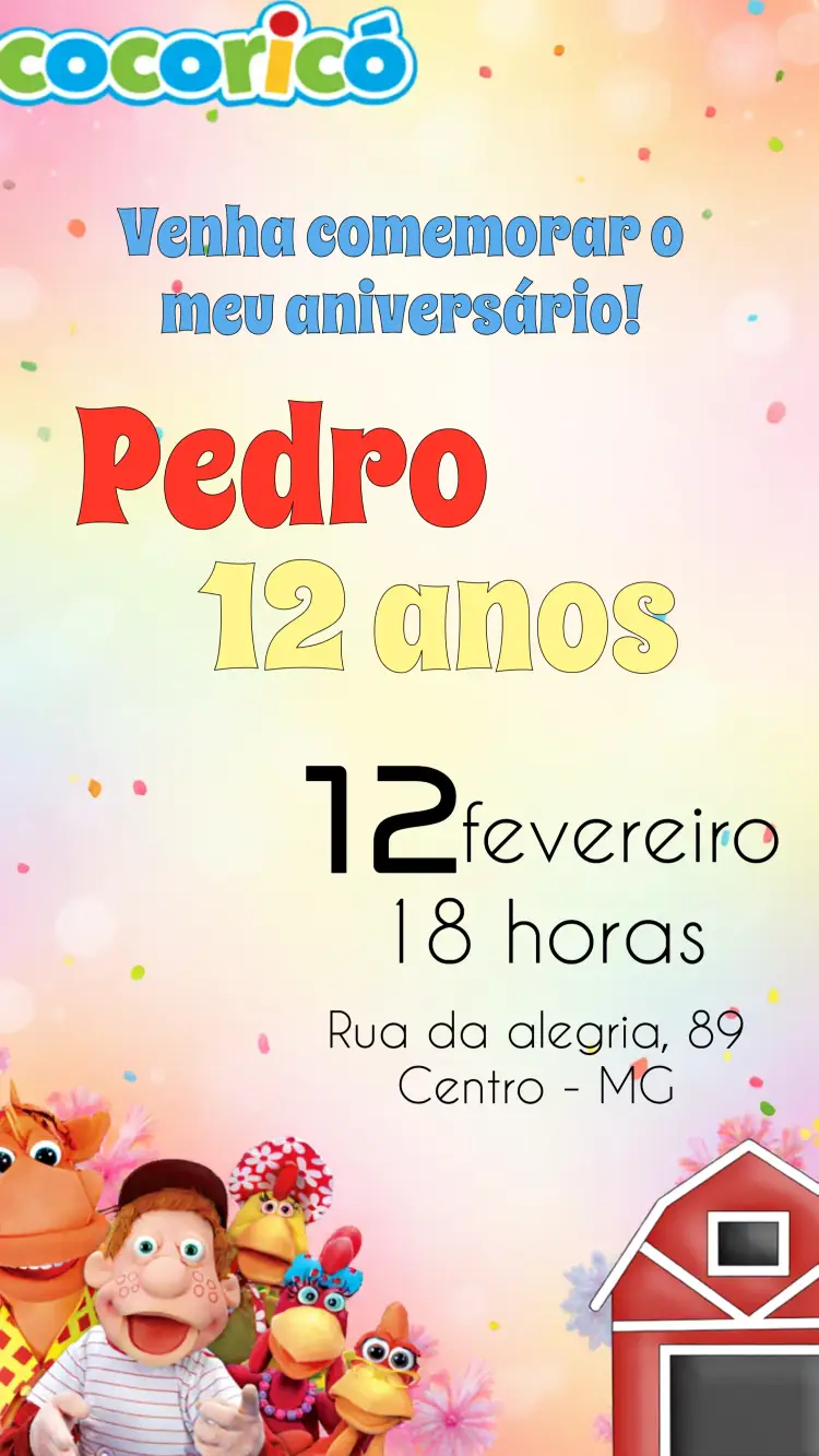 Convite Cocoricó Cocó