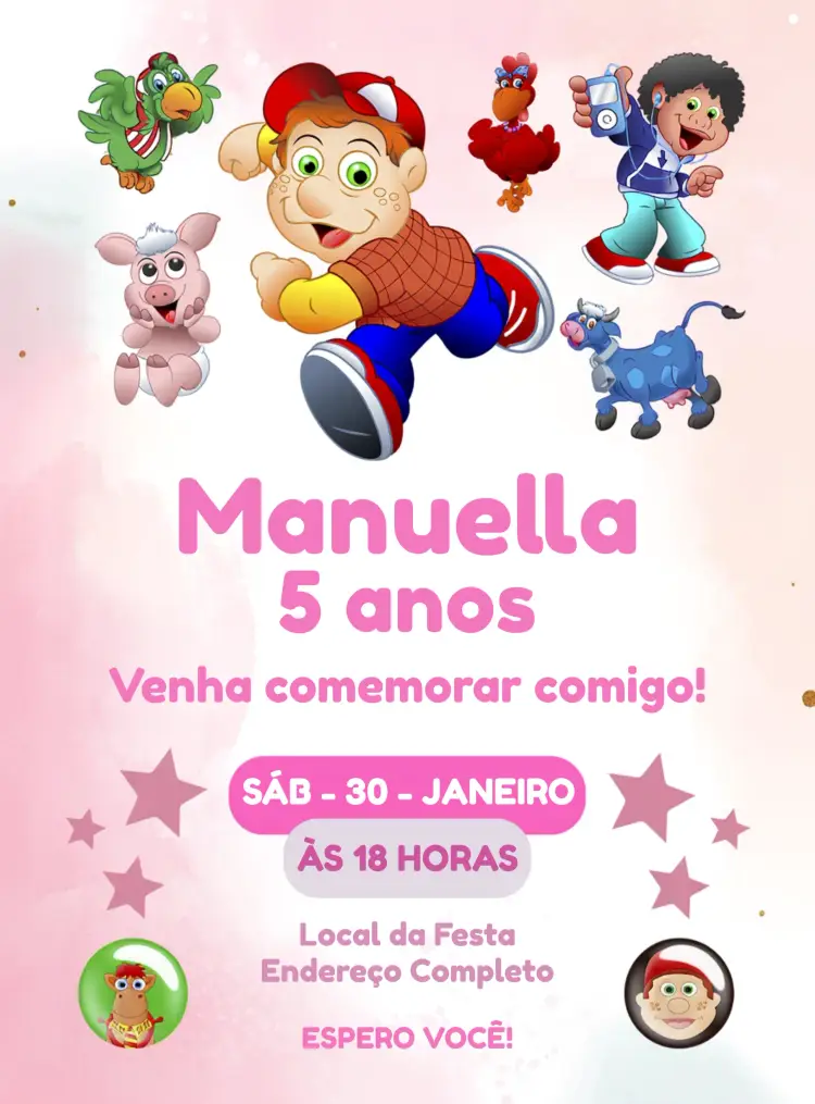 Convite Cocoricó Menina