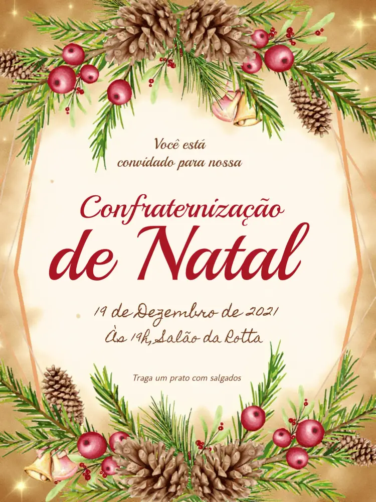 Convite Confraternização De Natal Verde