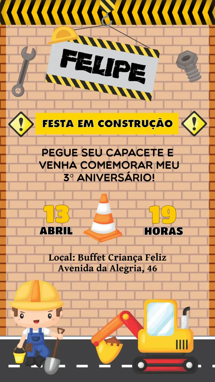 Convite Construção Caçamba