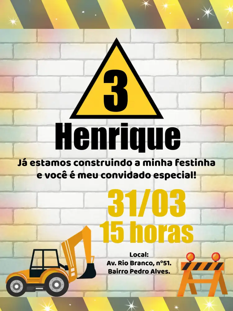Convite Construção Reforma
