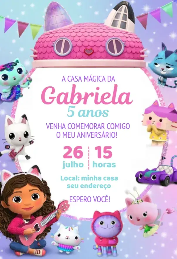 Invite Invitation to Gabby's Magical House editable and customizable