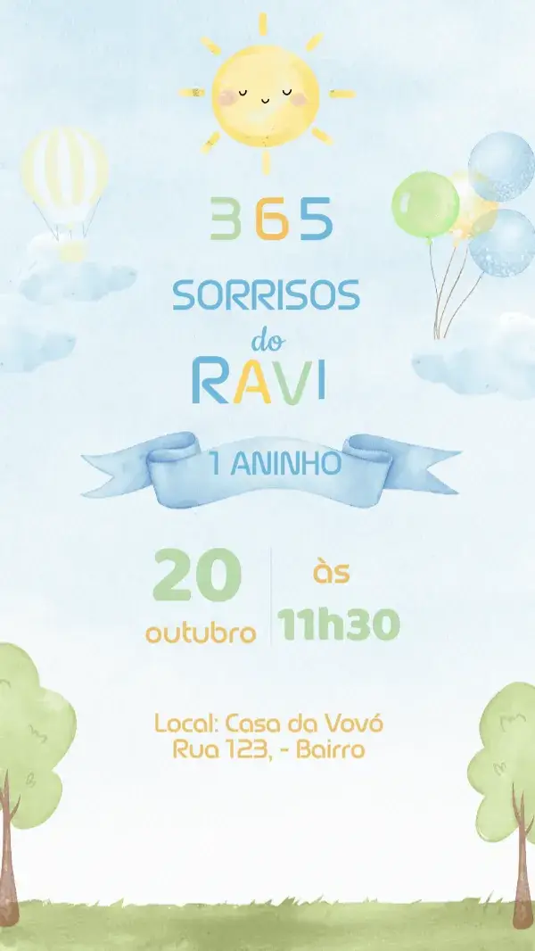 Convite Aniversário 365 Sorrisos