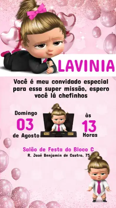 Convite Convite Aniversário A PODEROSA CHEFINHA – tema Aniversário Infantil colorido, divertido, moderno, ilustrações infantis, brilho, feminino