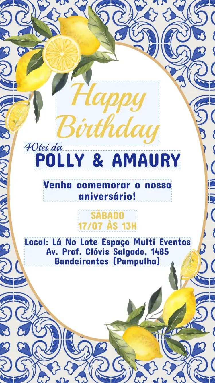 Invite Adult Lemon Sicilian Birthday Invitation editable and customizable