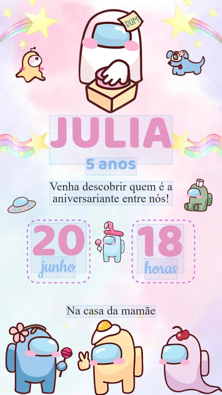 Convite Aniversário Amoung us