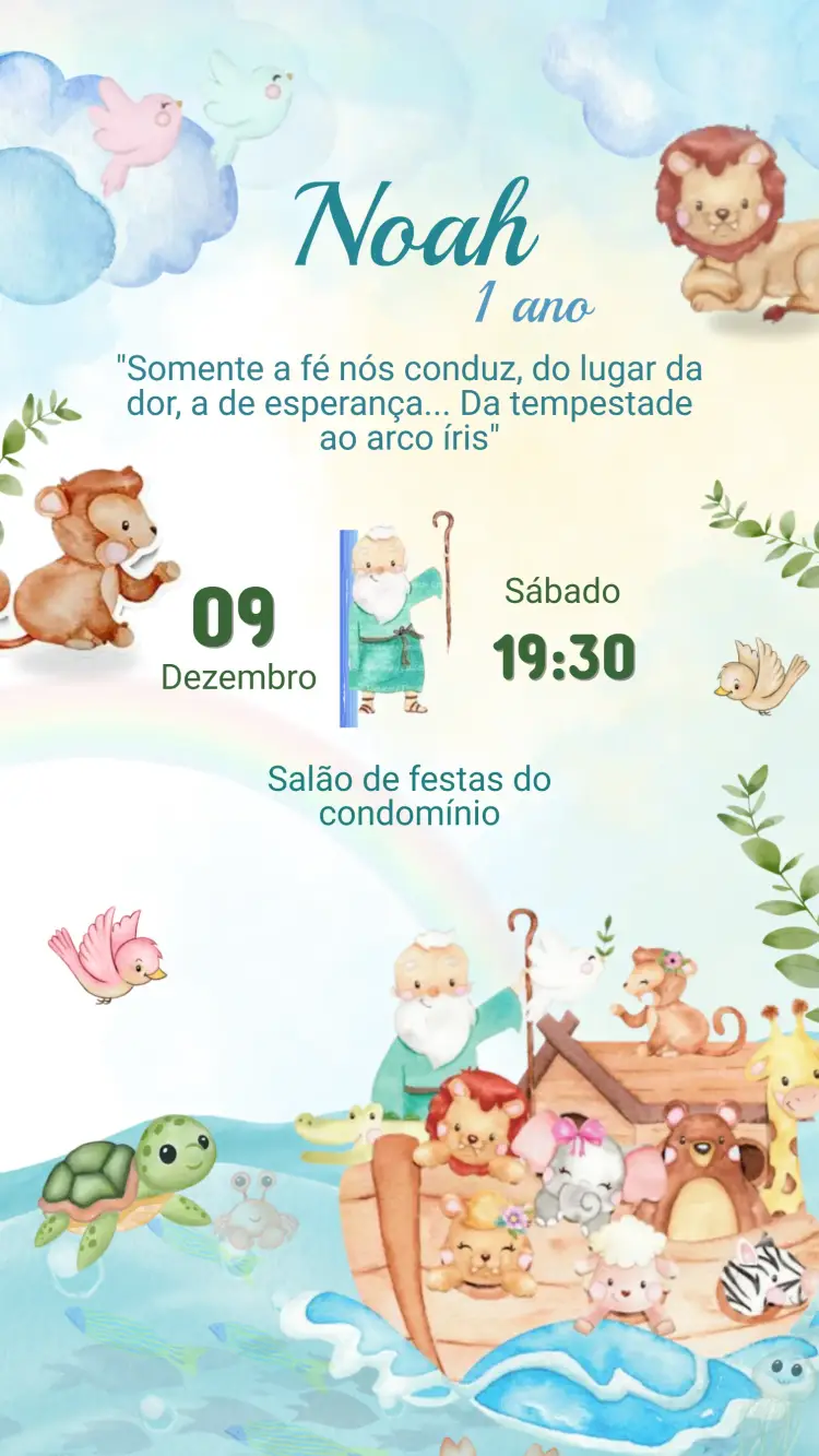 Convite Aniversário ARCA DE NOÉ