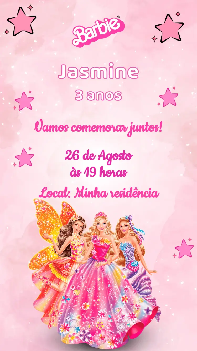 Convite Aniversário Barbie