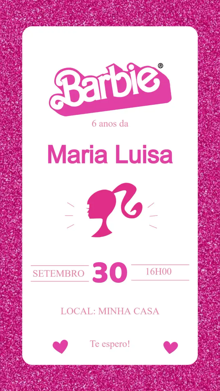 Convite Aniversário Barbie