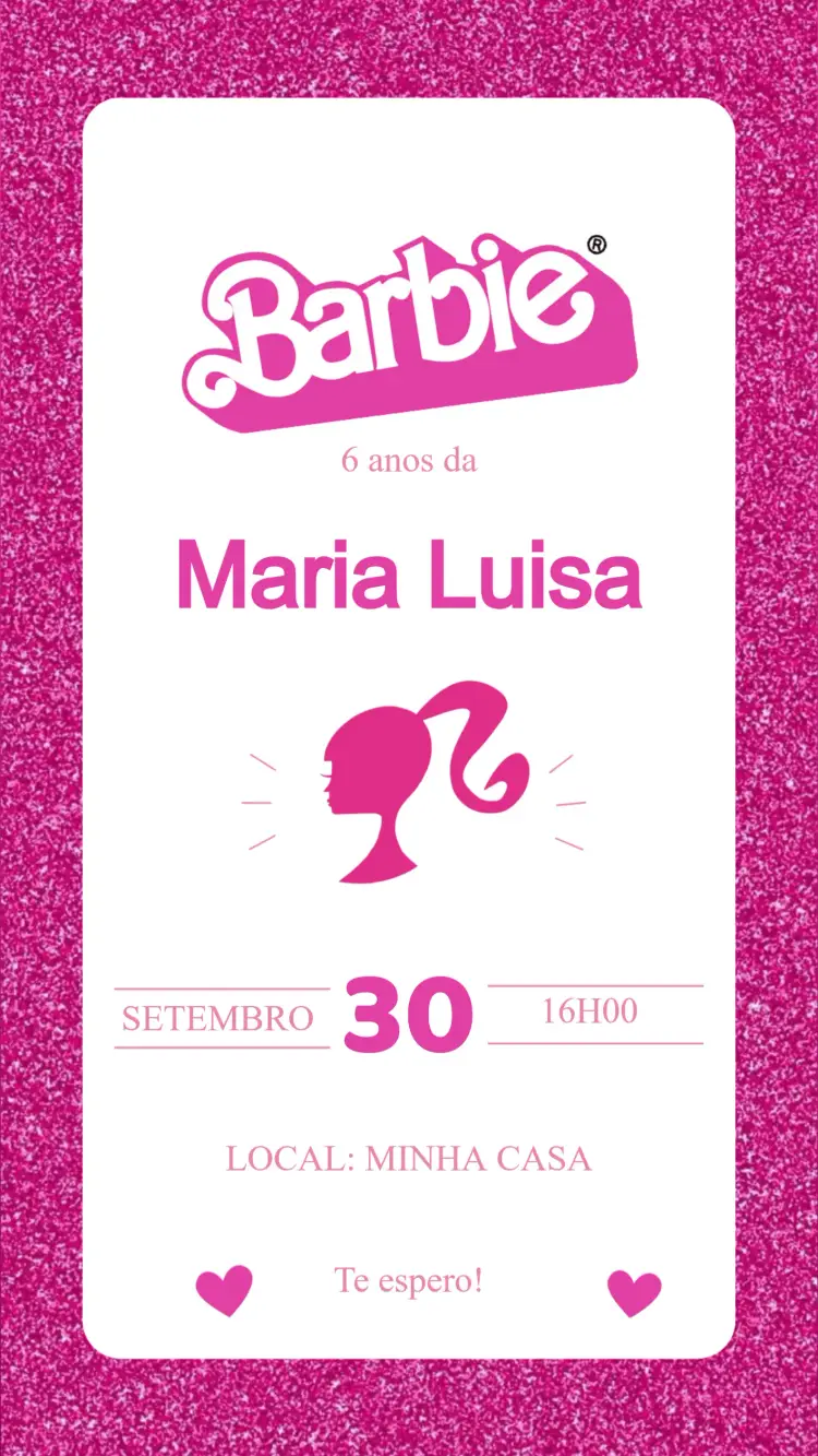 Convite Aniversário Barbie