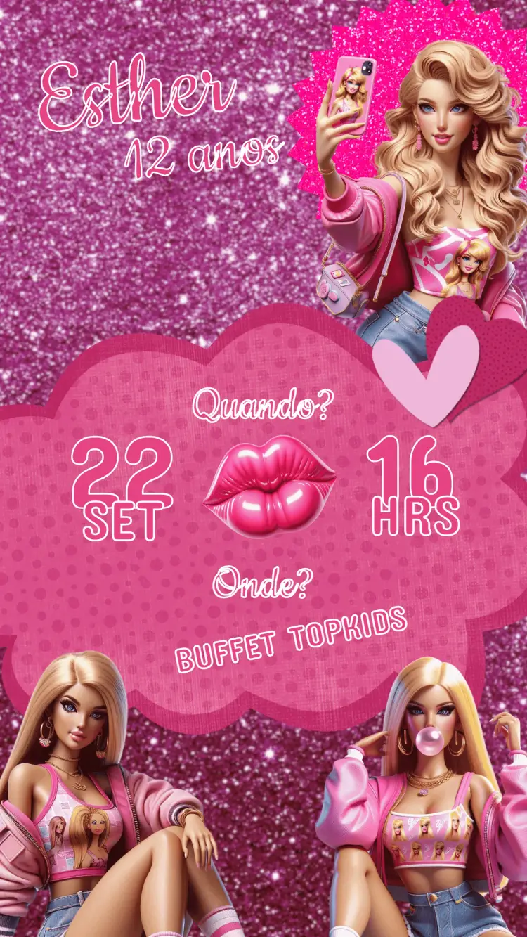 Convite Aniversário Barbie