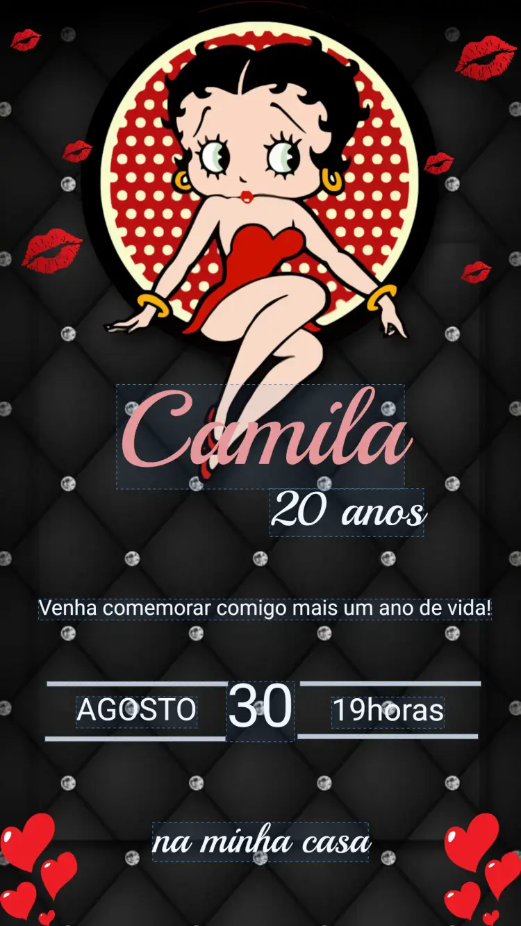 Convite Aniversário Betty Boop