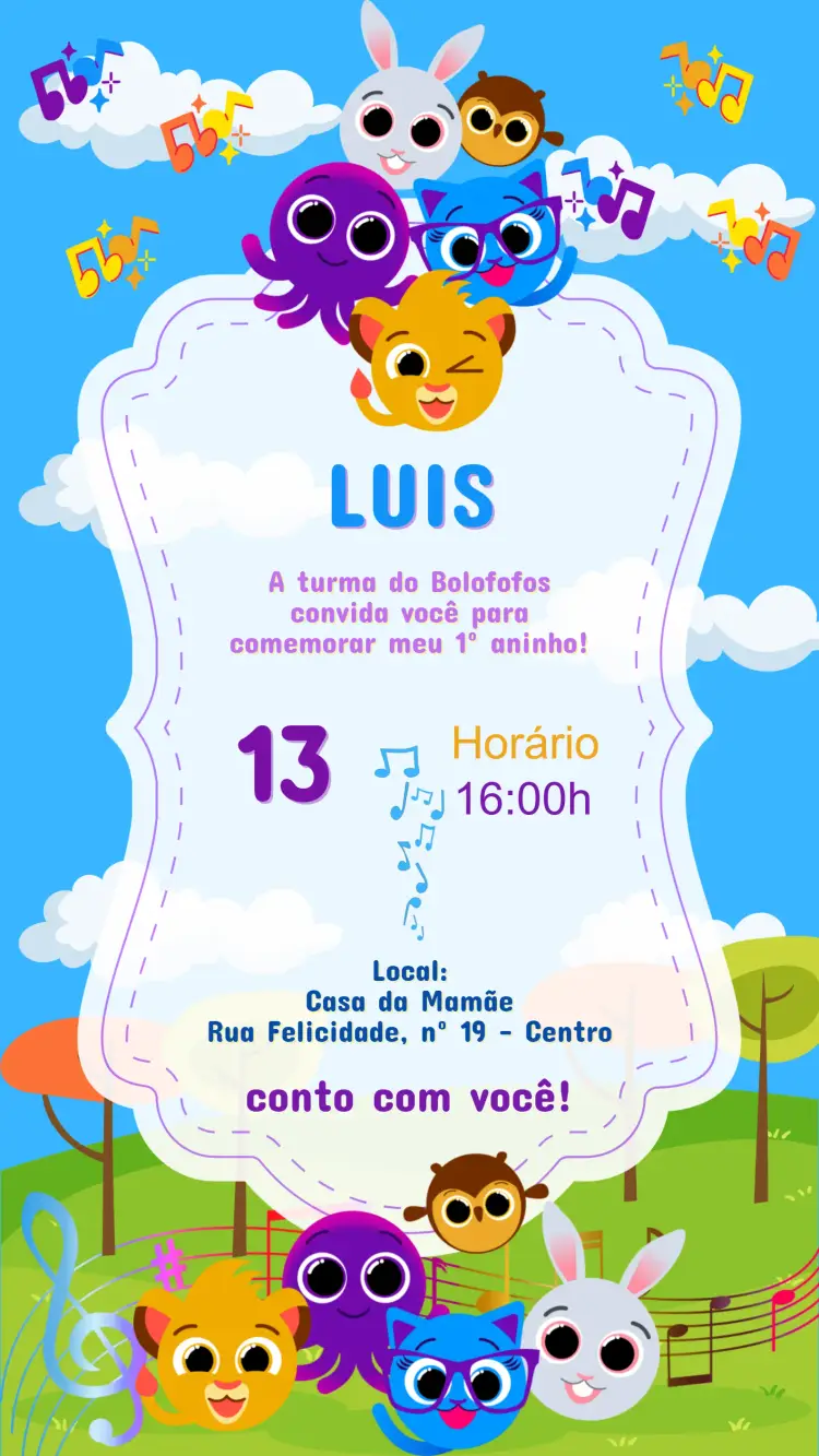 Convite Aniversário Bolofofo