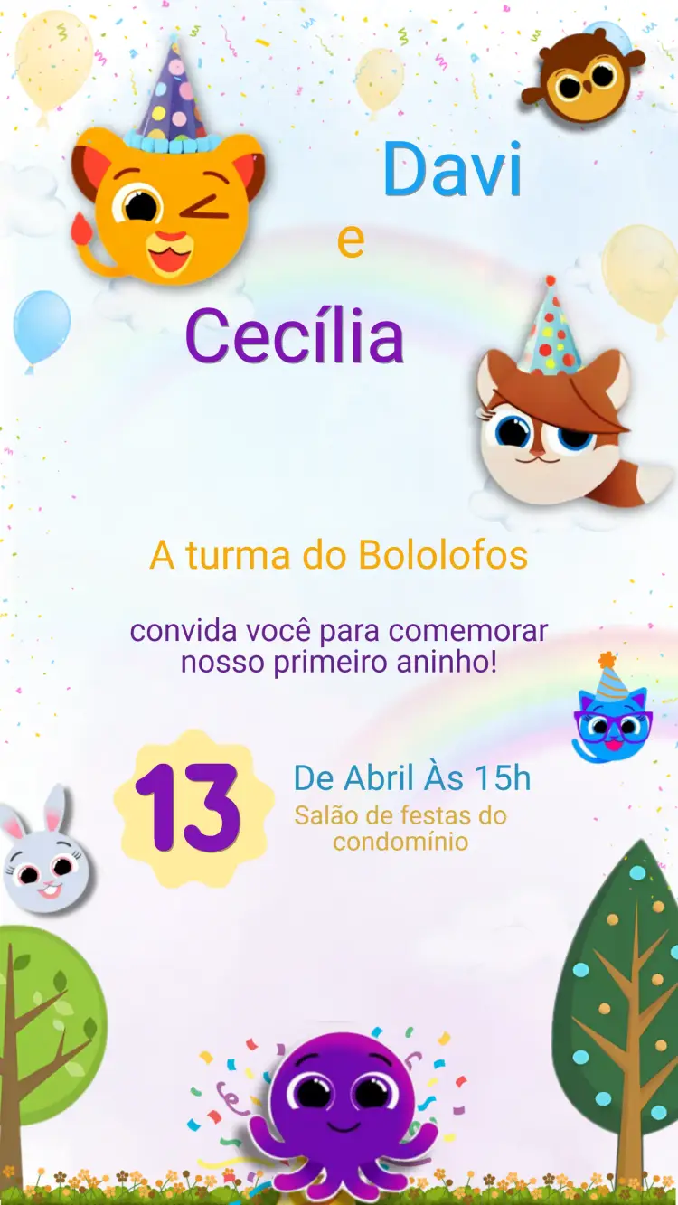 Convite Aniversário BOLOFOFOS
