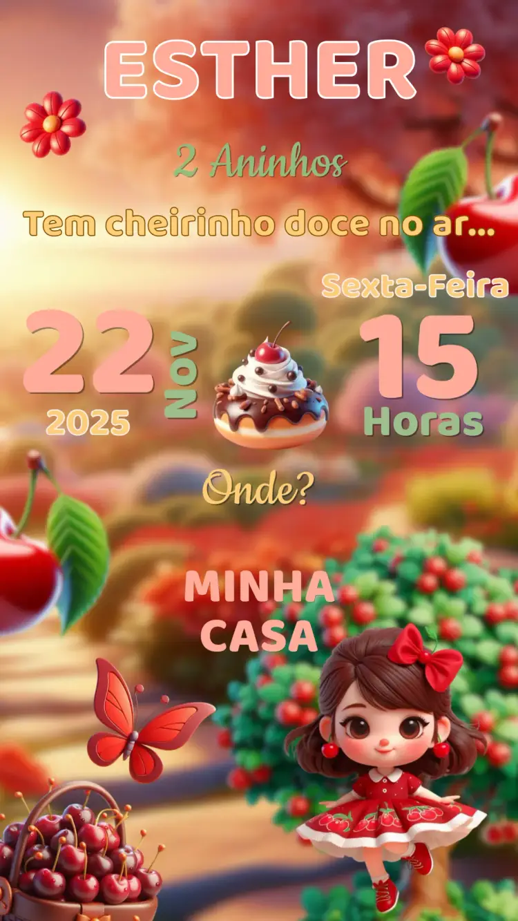 Convite Aniversário Cerejinha