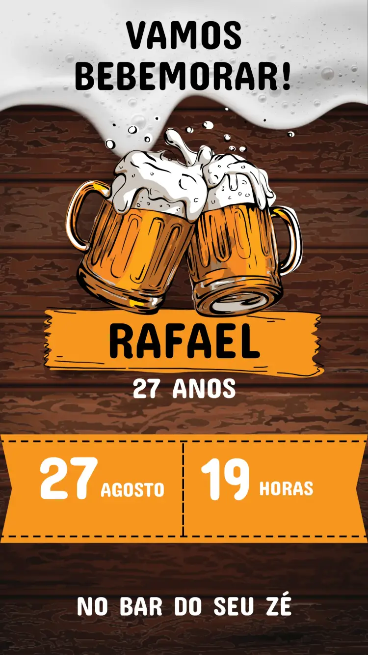 Convite Aniversário Cerveja