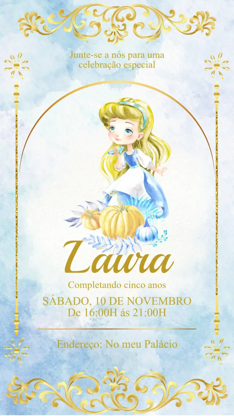 Convite Aniversário Cinderela