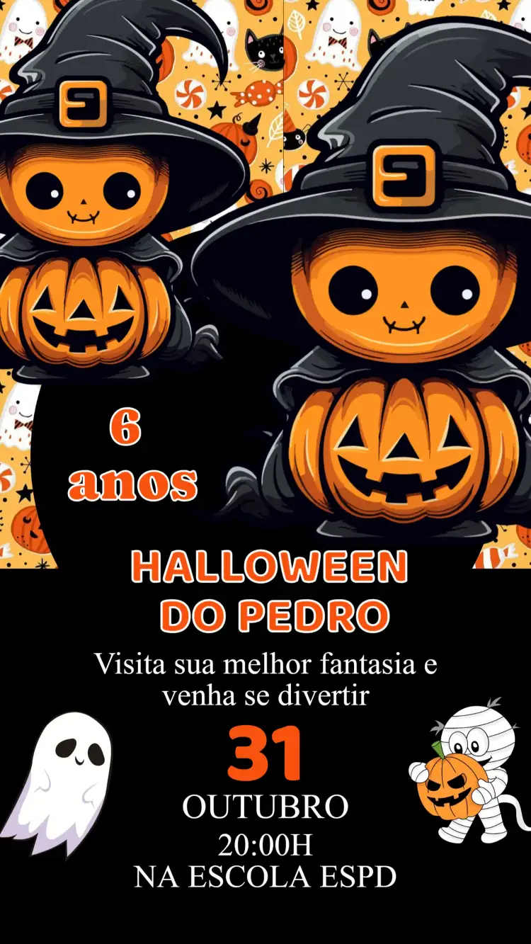 Convite Convite Aniversário de Halloween – tema Datas Comemorativas cores escuras, elementos gráficos assustadores, estilo gótico, design divertido, temática de terror