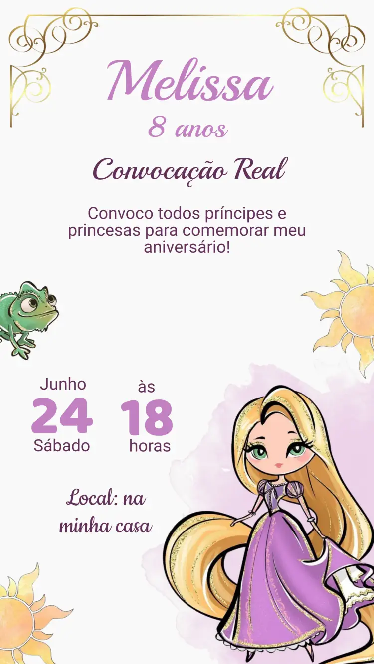 Convite Aniversário Enrolado