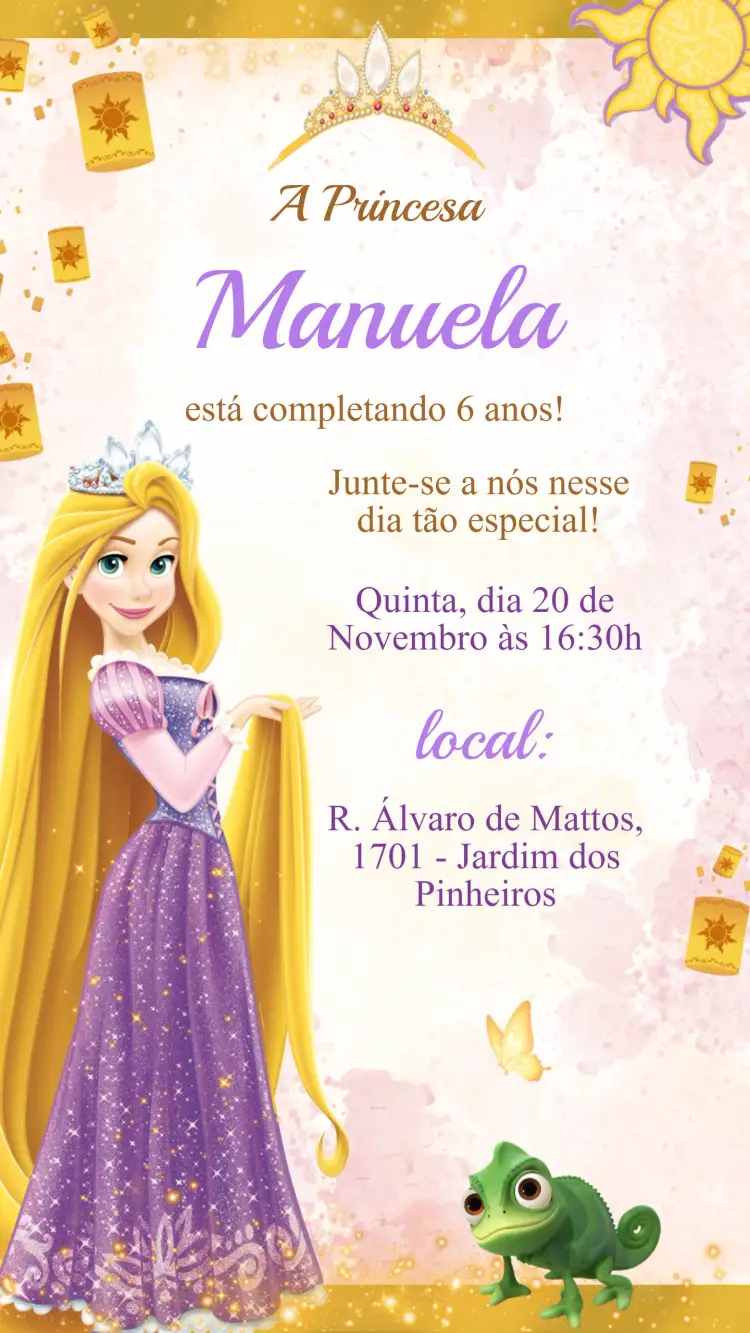 Convite Aniversário Enrolados