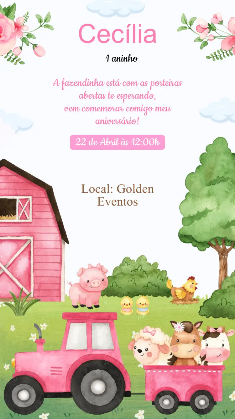 Convite Aniversário Fazendinha