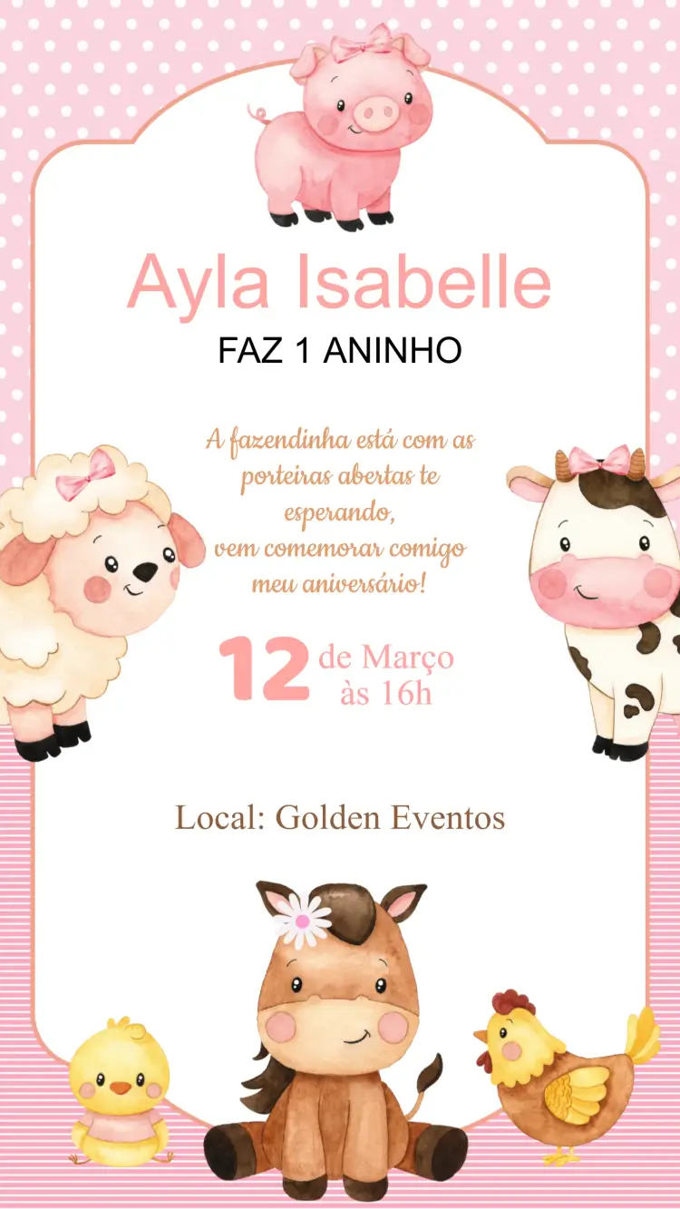 Convite Aniversário Fazendinha