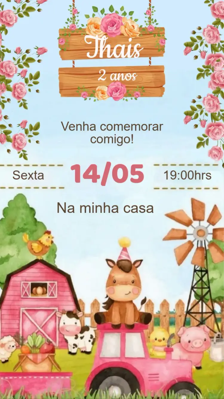 Convite Aniversário Fazendinha