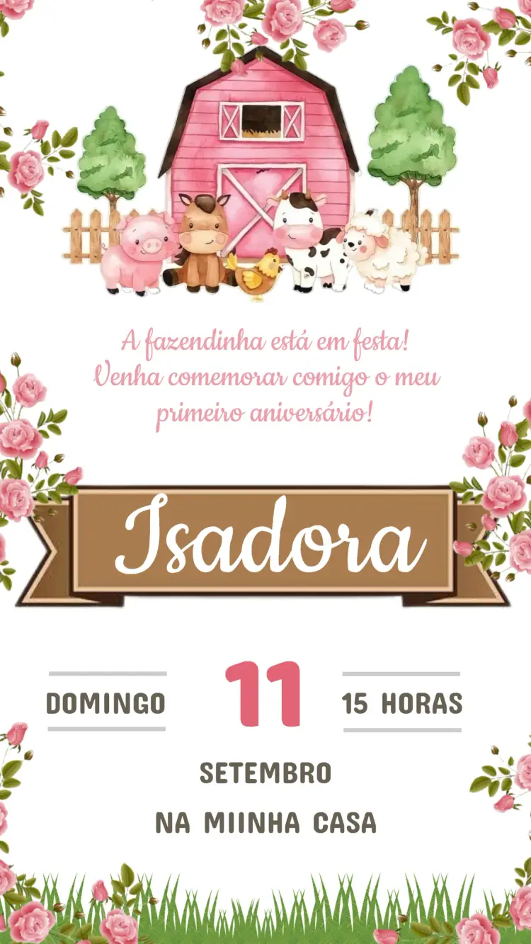 Convite Aniversário Fazendinha