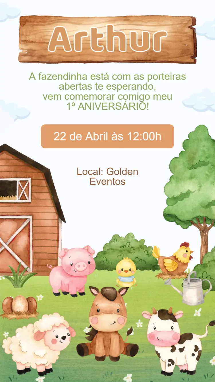 Convite Aniversário Fazendinha
