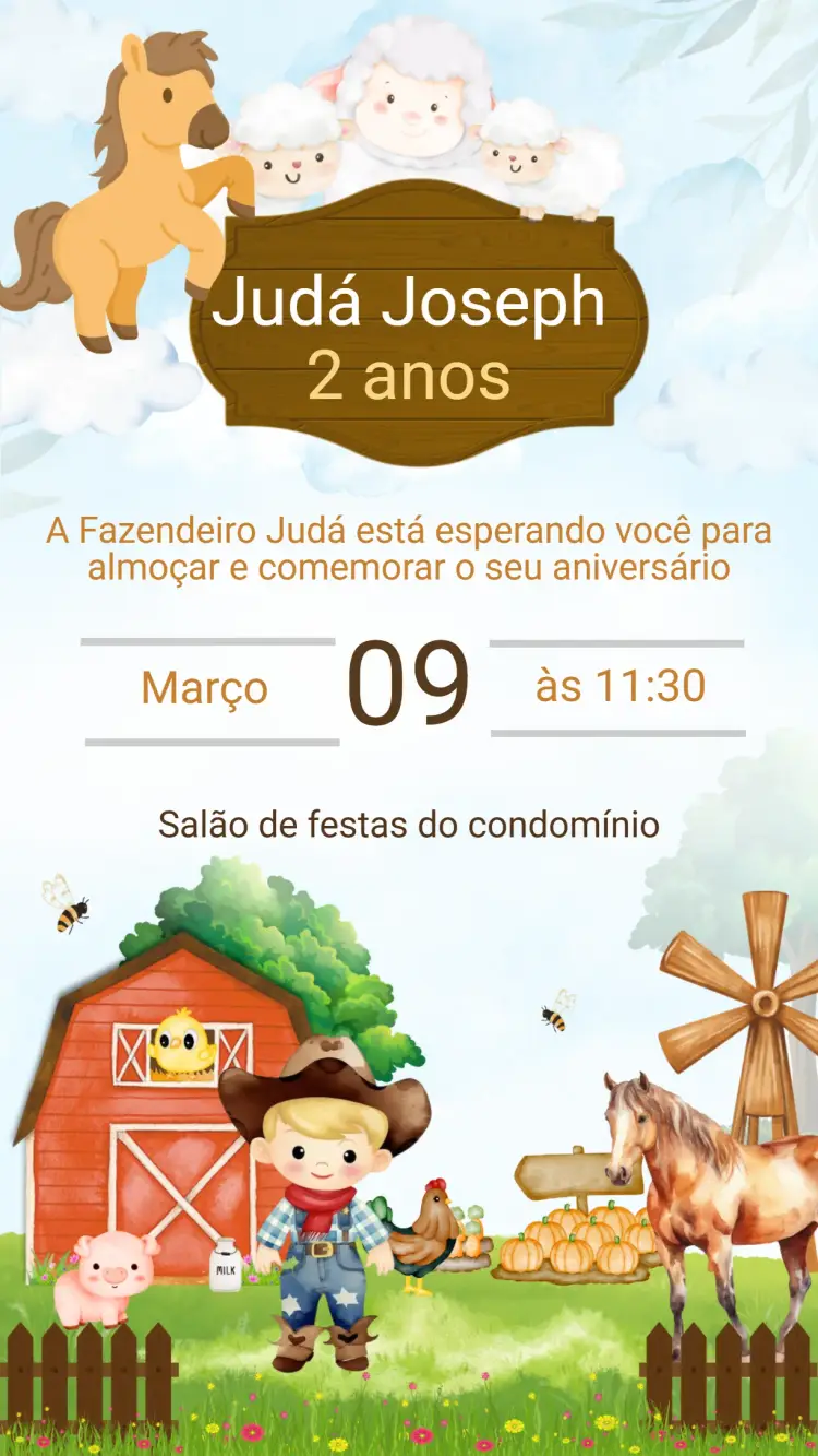 Convite Aniversário FAZENDINHA