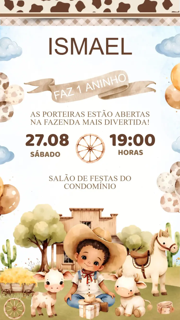 Convite Aniversário Fazendinha