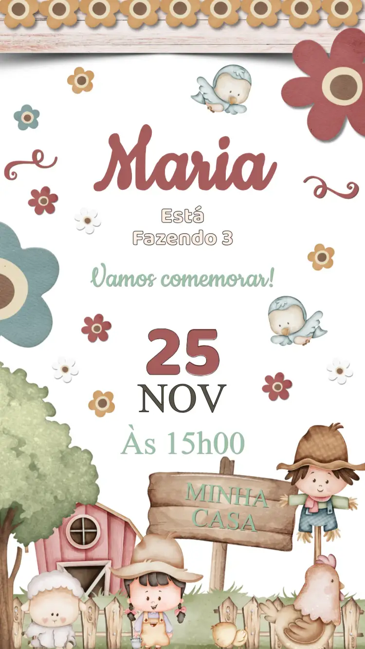 Convite Aniversário Fazendinha
