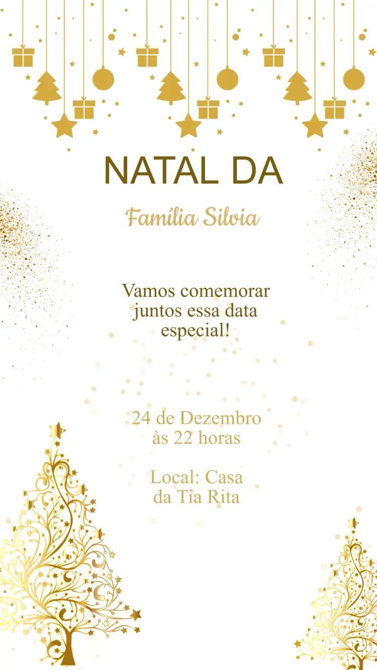 Convite Convite Aniversário Festa de Natal – tema Datas Comemorativas natalino, colorido, vintage, festivo, brilhante
