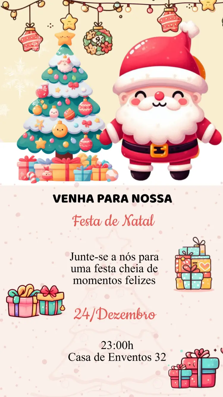 Convite Aniversário Festa de Natal