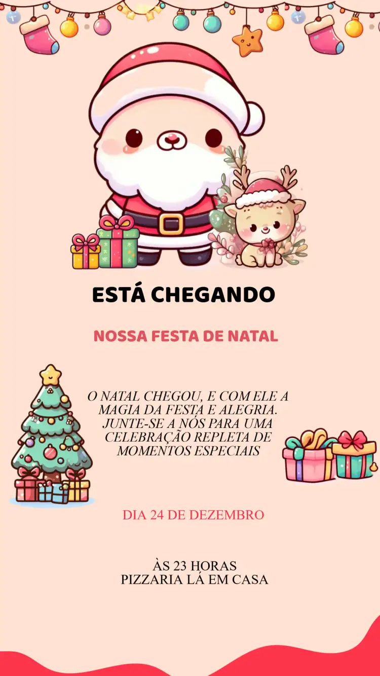 Convite Convite Aniversário Festa de Natal – tema Datas Comemorativas festivo, colorido, clássico, elegante, natalino, vintage