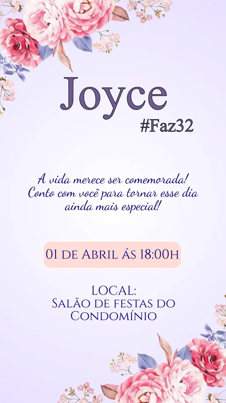 Convite Convite Aniversário Floral – tema Aniversário Infantil floral, primavera, colorido, delicado, natureza, jardim