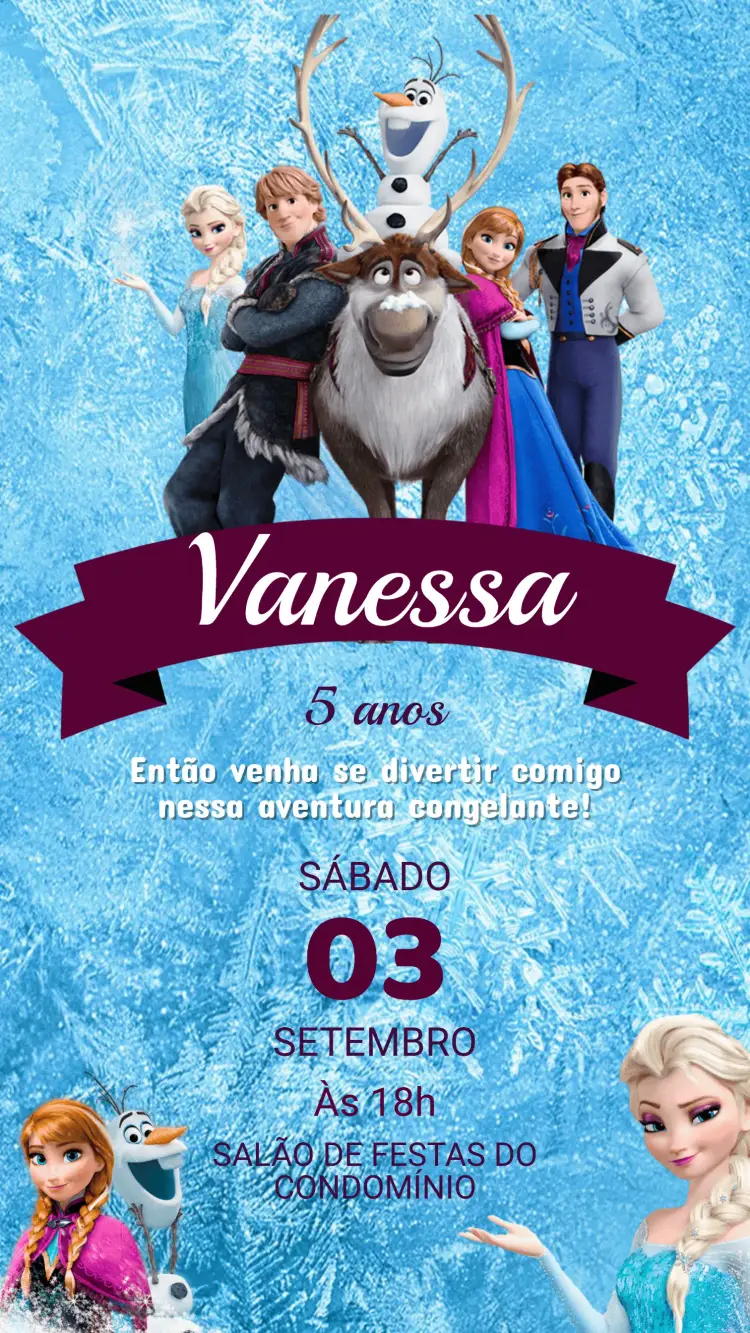 Convite Aniversário Frozen