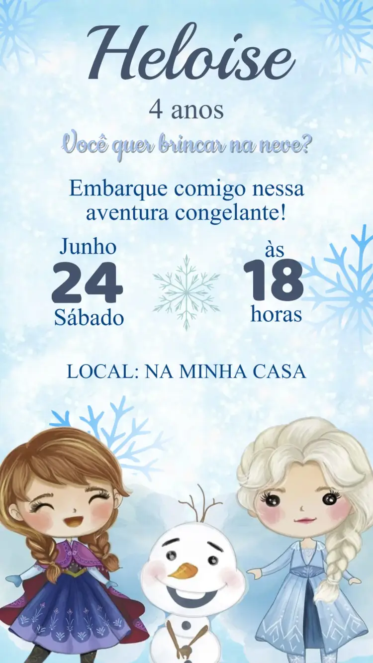 Convite Aniversário Frozen