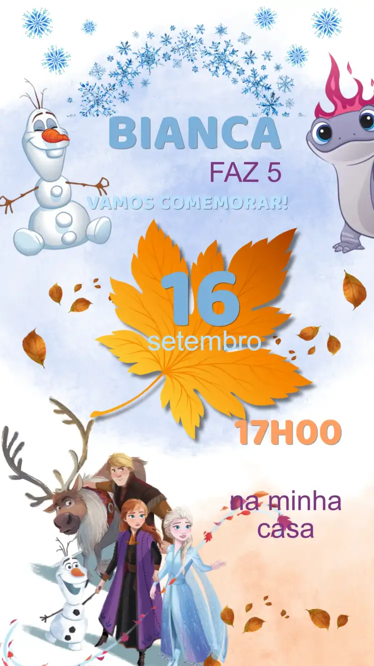 Convite Aniversário Frozen