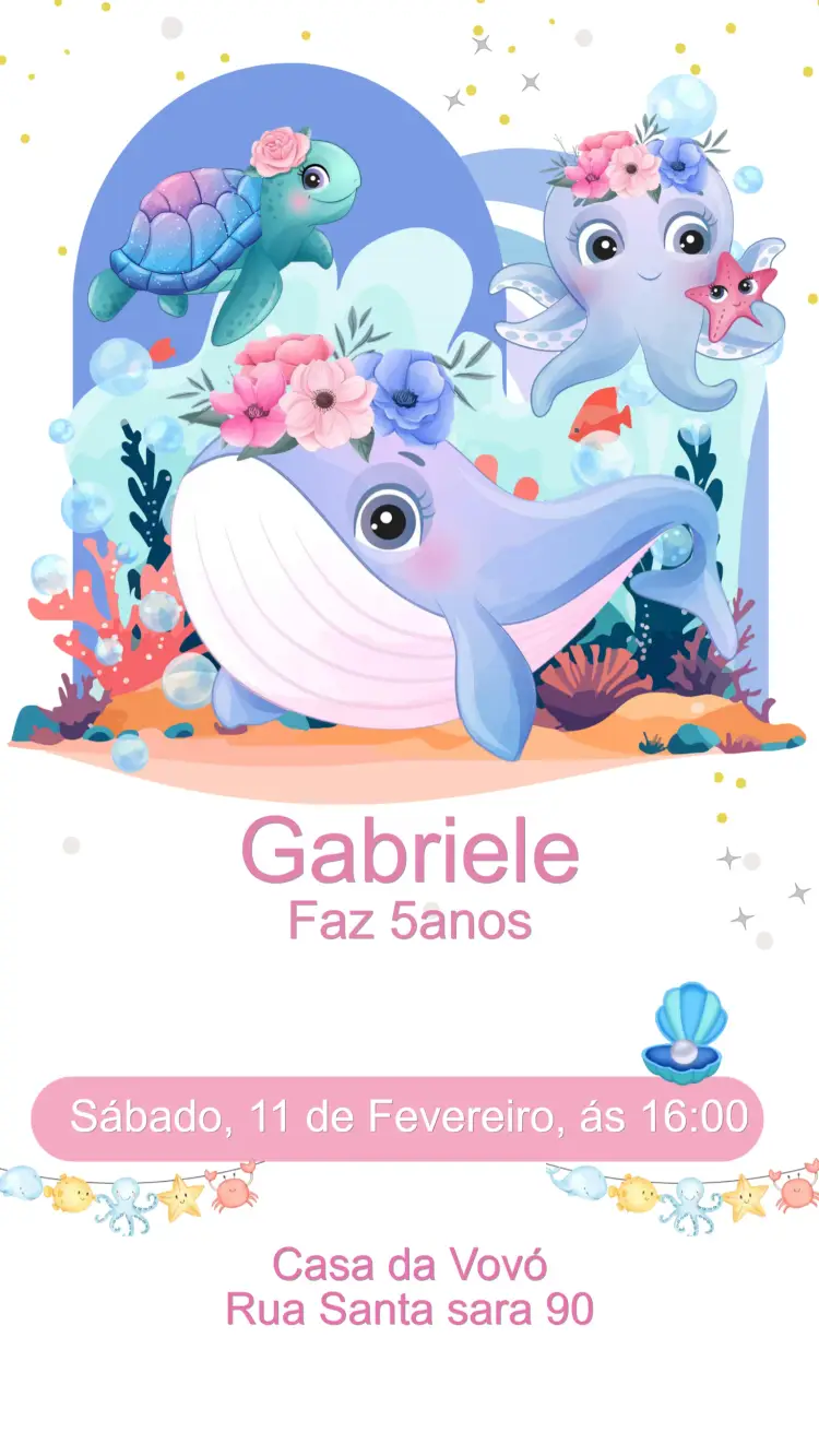 Convite Aniversário Fundo do Mar