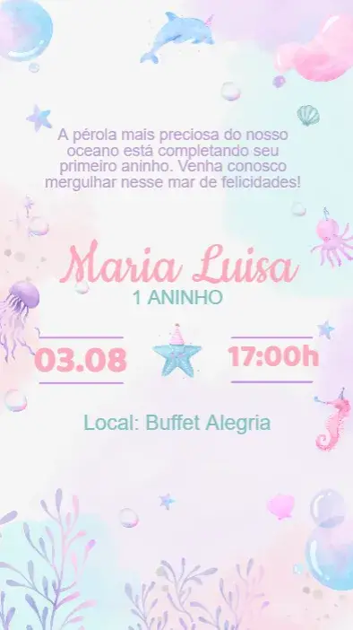 Convite Aniversário Fundo do Mar