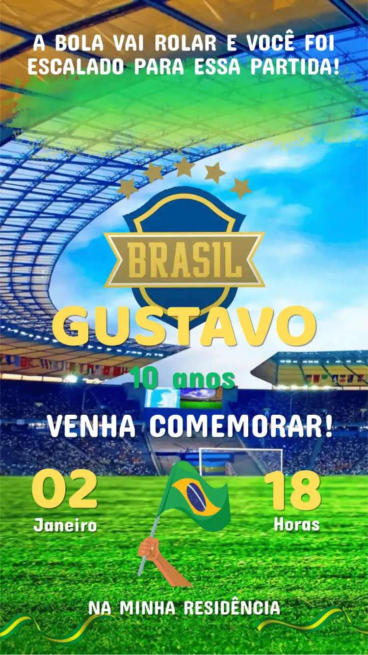 Convite Aniversário Futebol